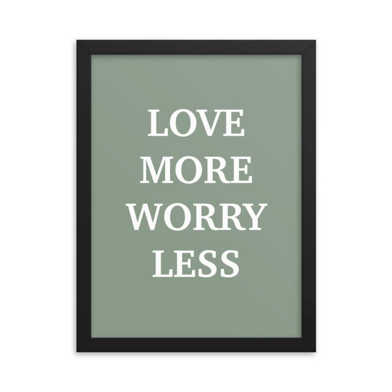 poster vert cadre noir love