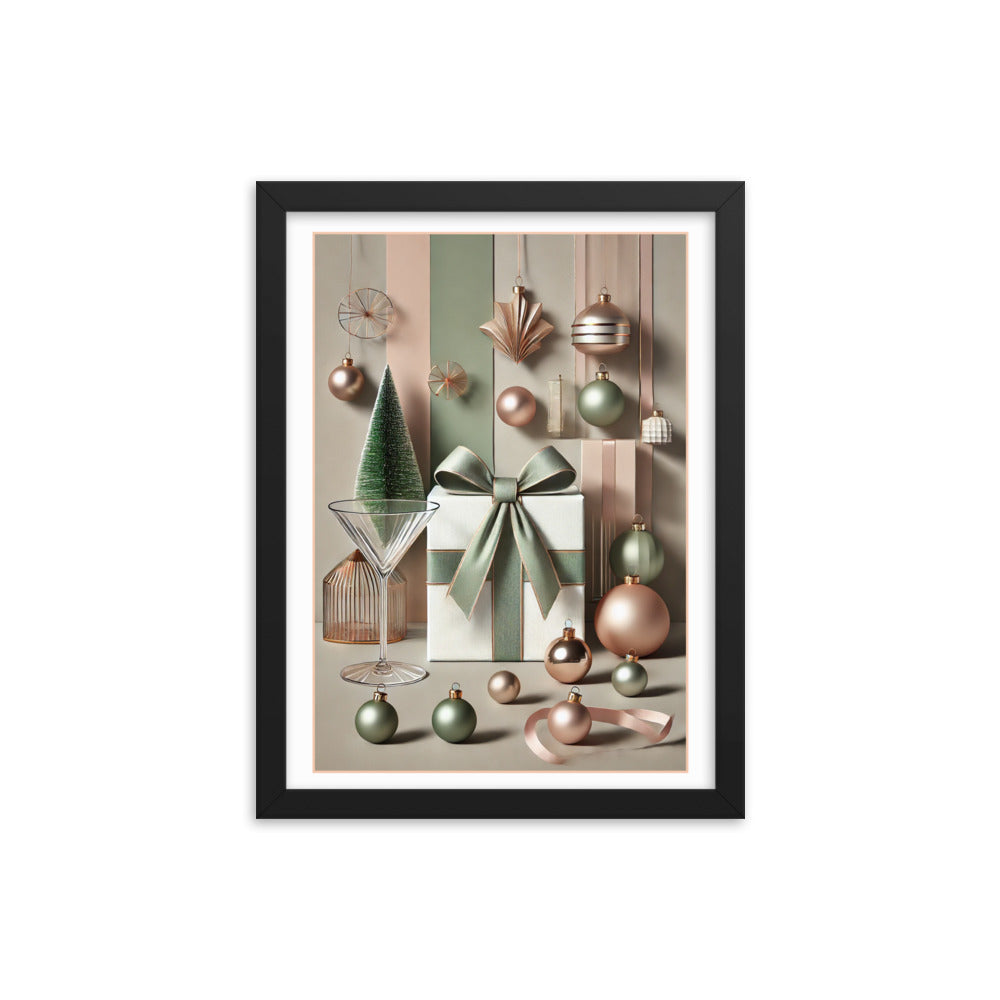 poster cadre noir noel