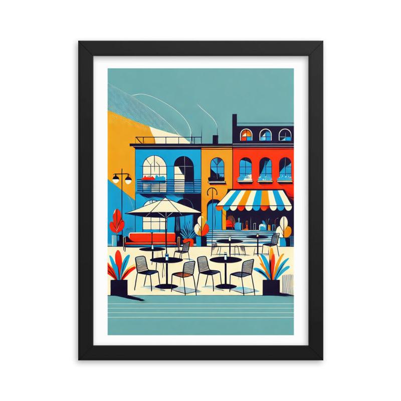 poster cadre terrasse couleurs