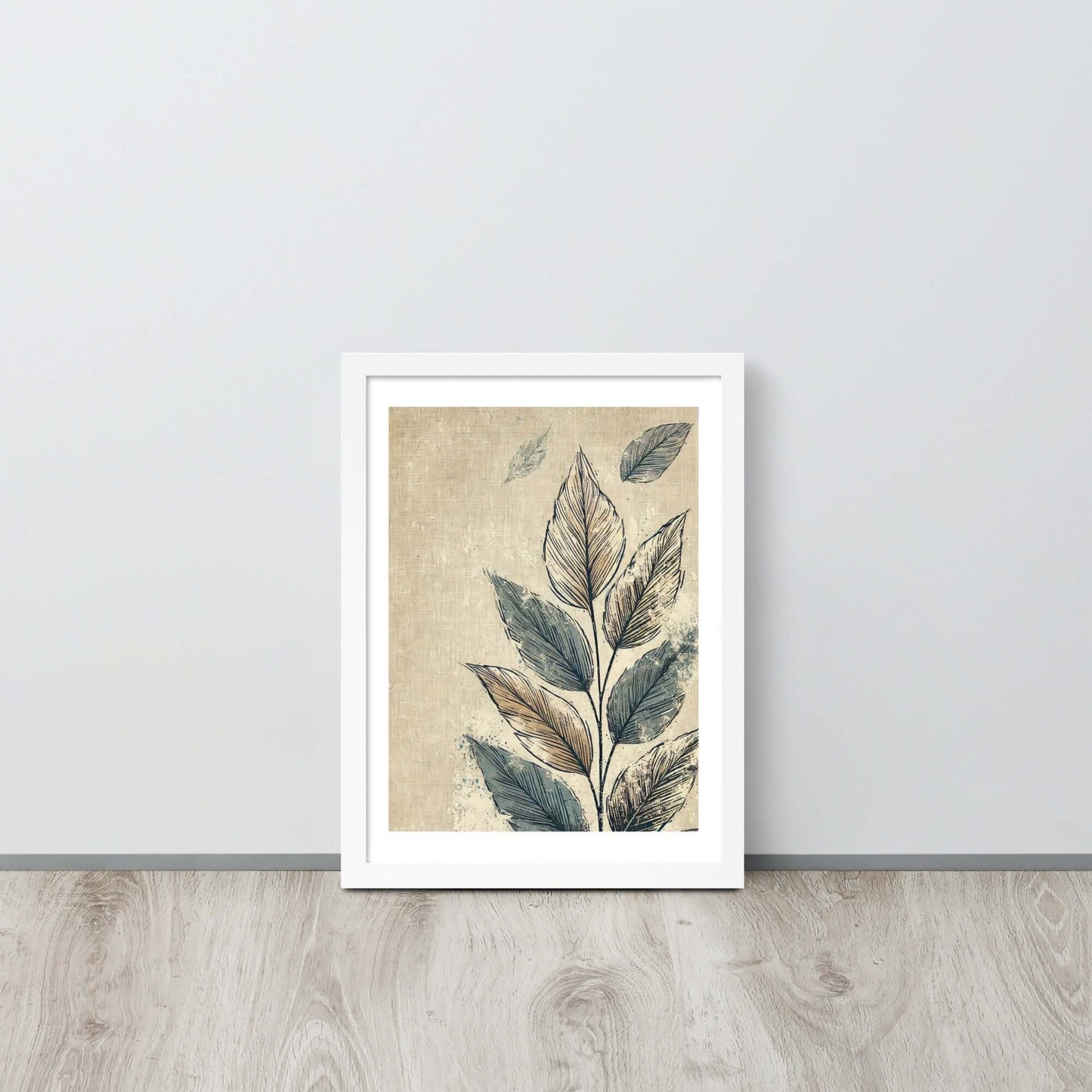 poster feuille cadre blanc