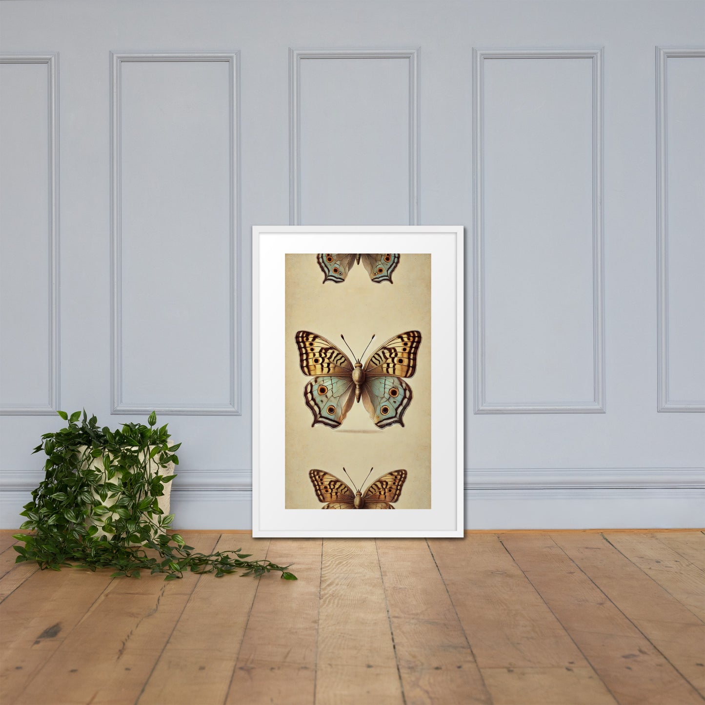 poster cadre blanc papillon