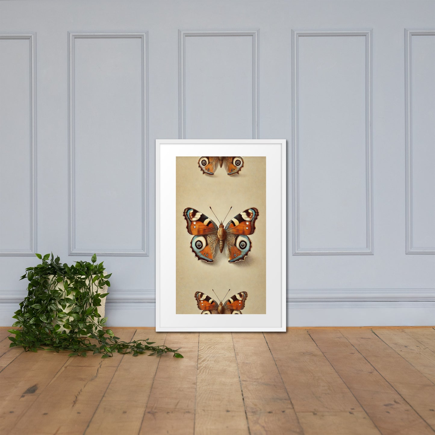 poster cadre blanc papillon
