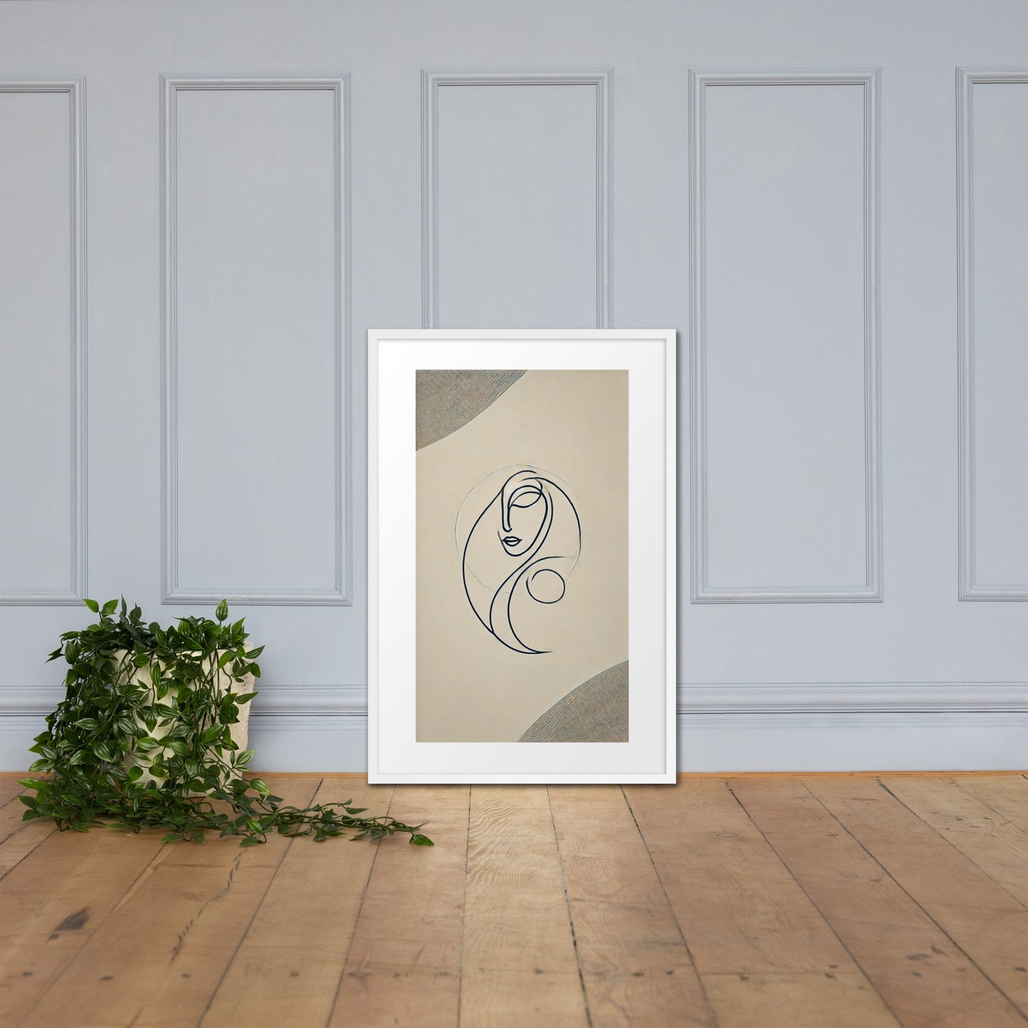 affiche cadre blanc silhouette femme