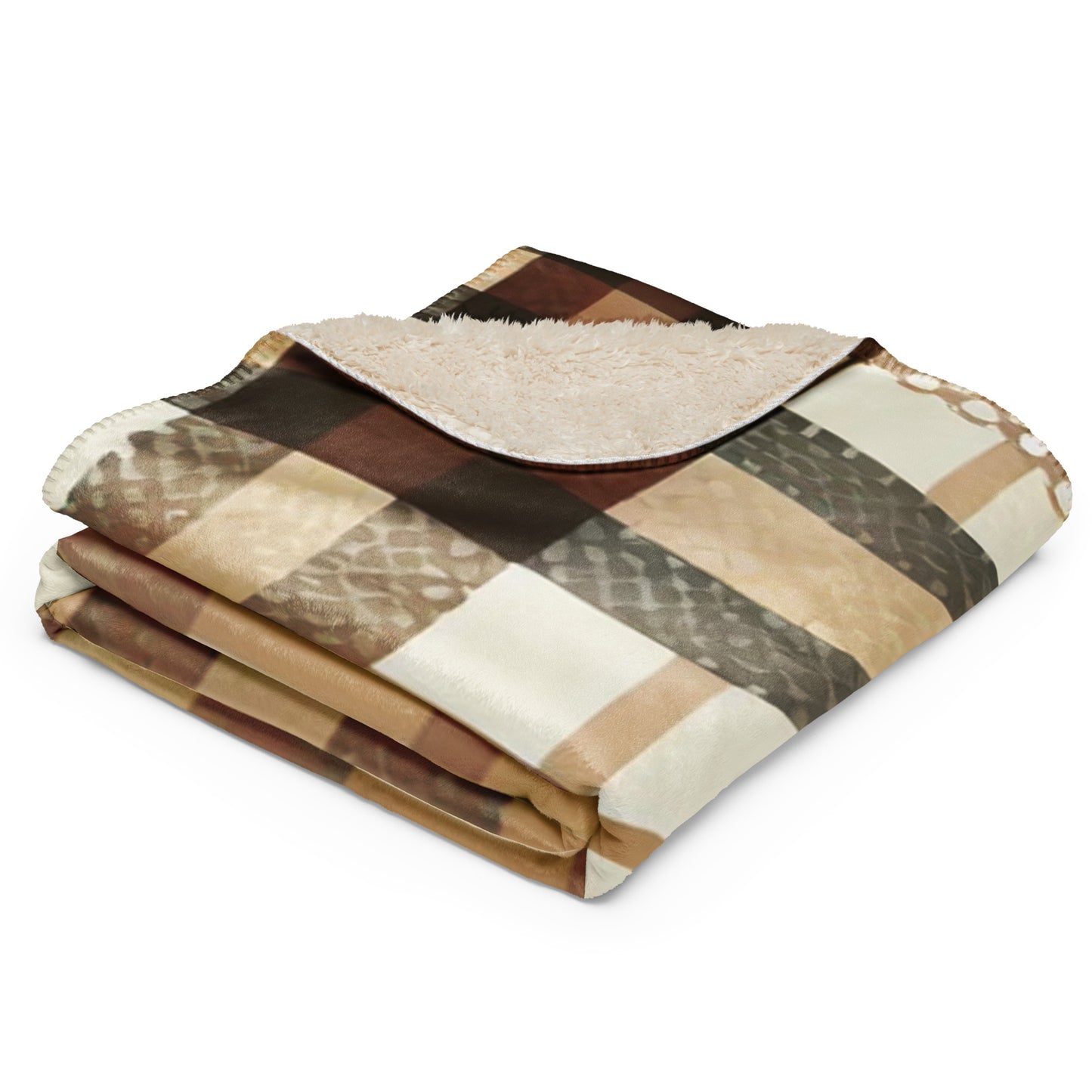 plaid sherpa carreaux marrons