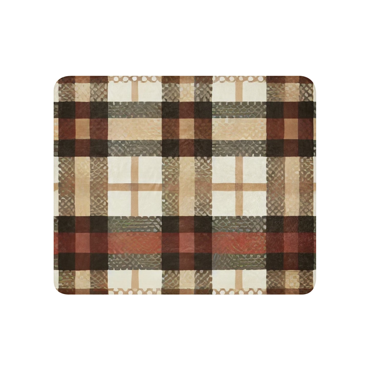 plaid sherpa carreaux marrons