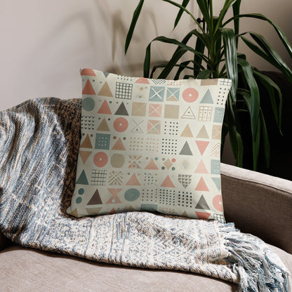 coussin forme geometrique beige