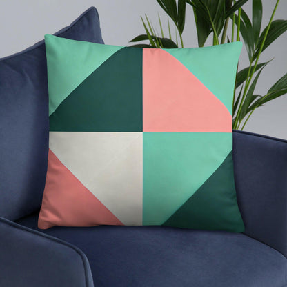coussin bleu et rose