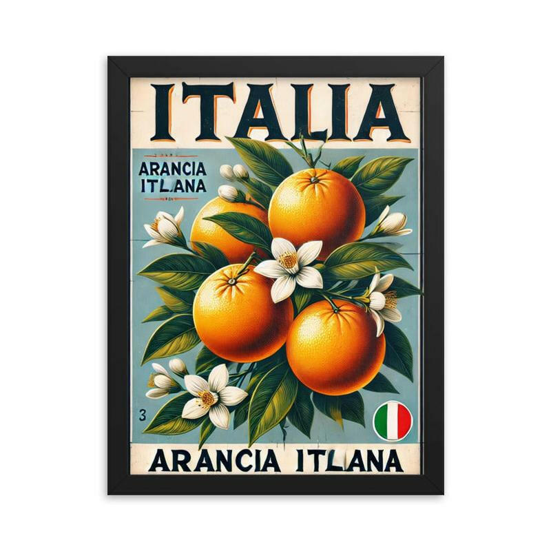 poster orange cadre noir