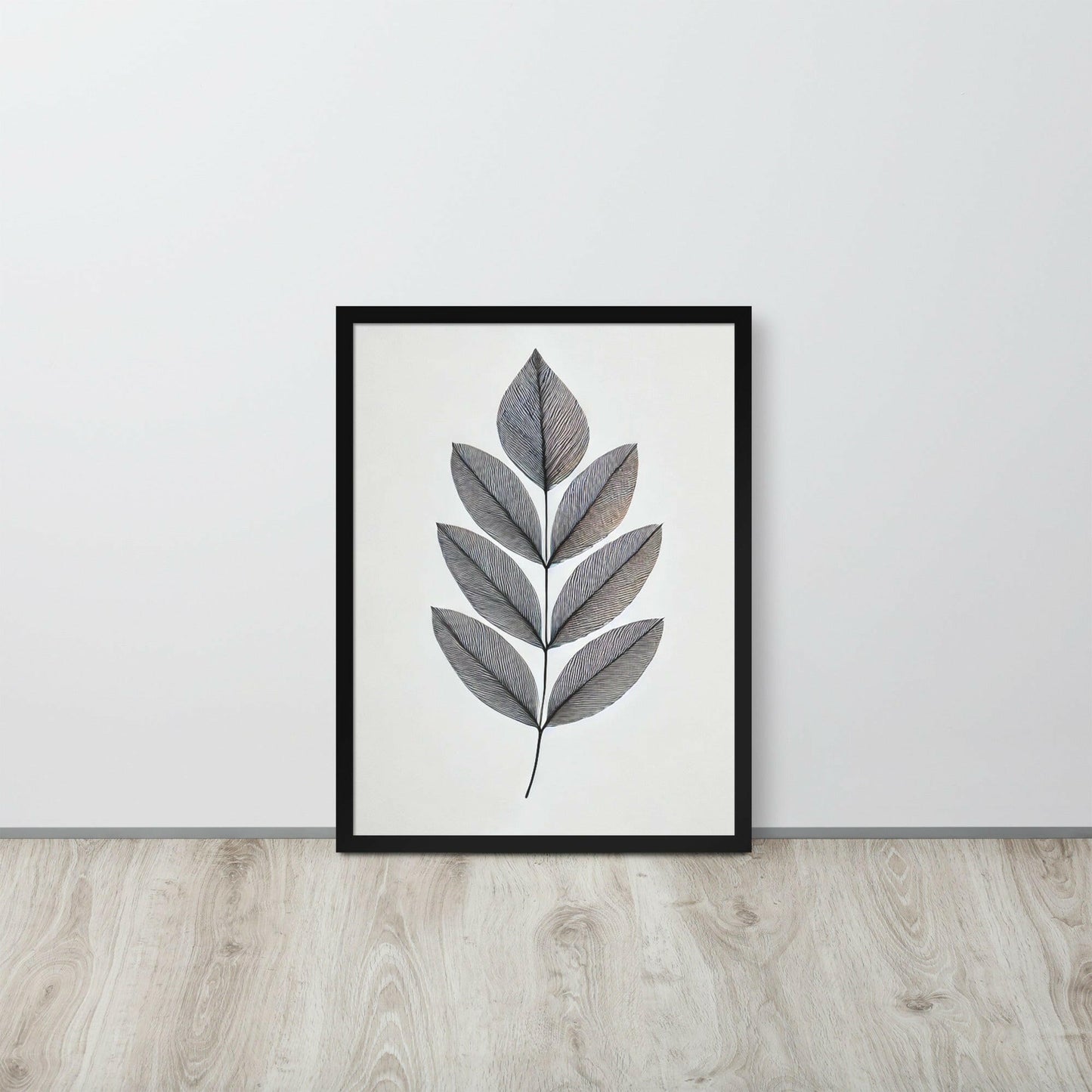 affiche feuille noir blanc