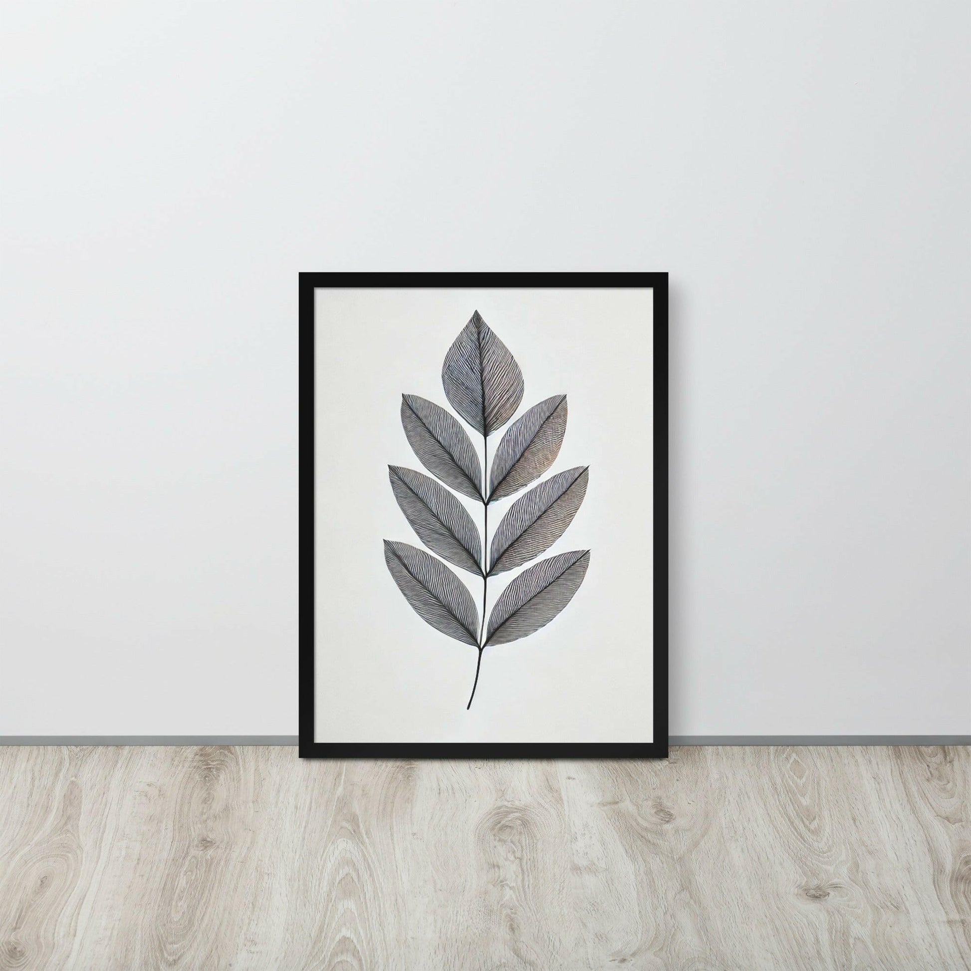 affiche feuille noir blanc