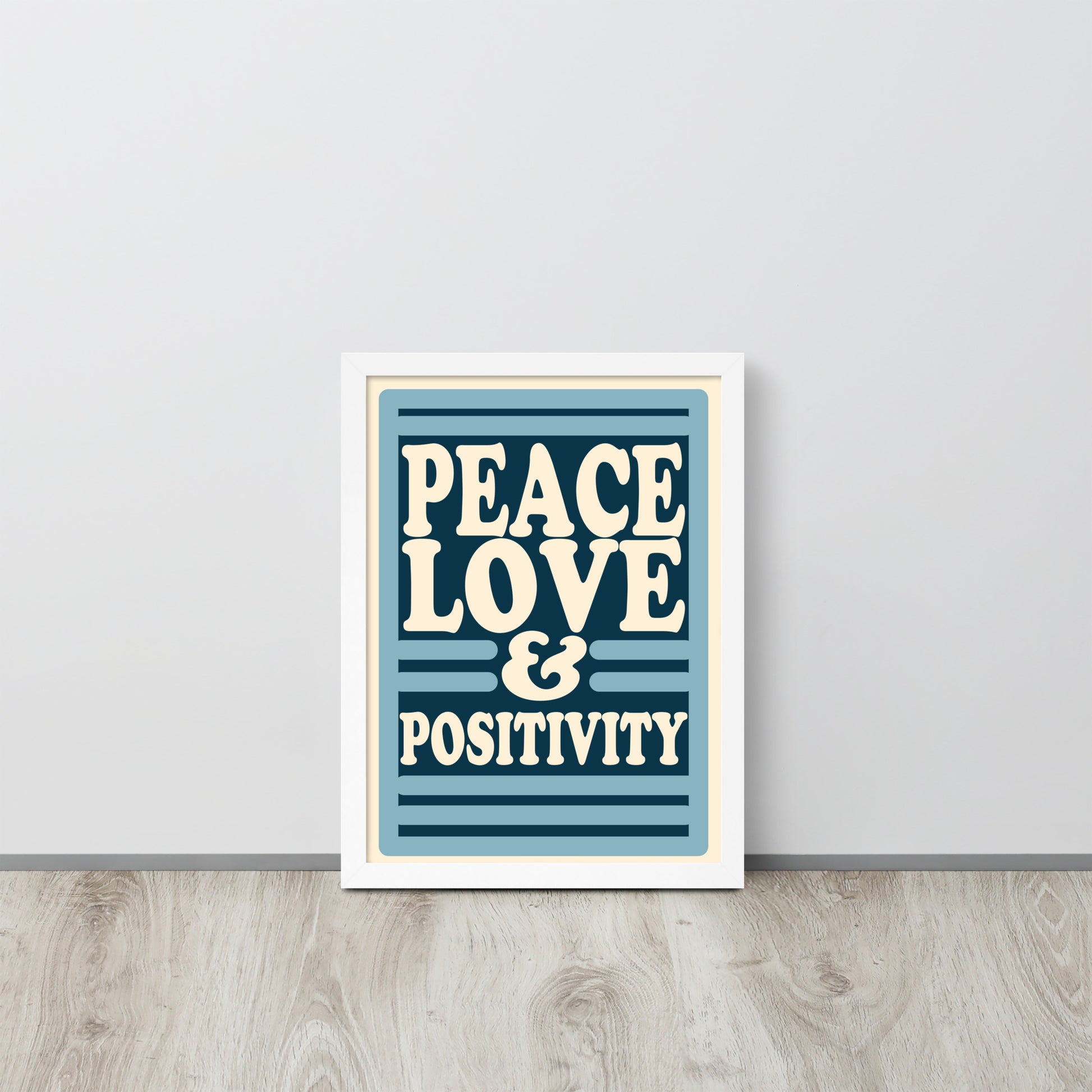 affiche cadre blanc peace love