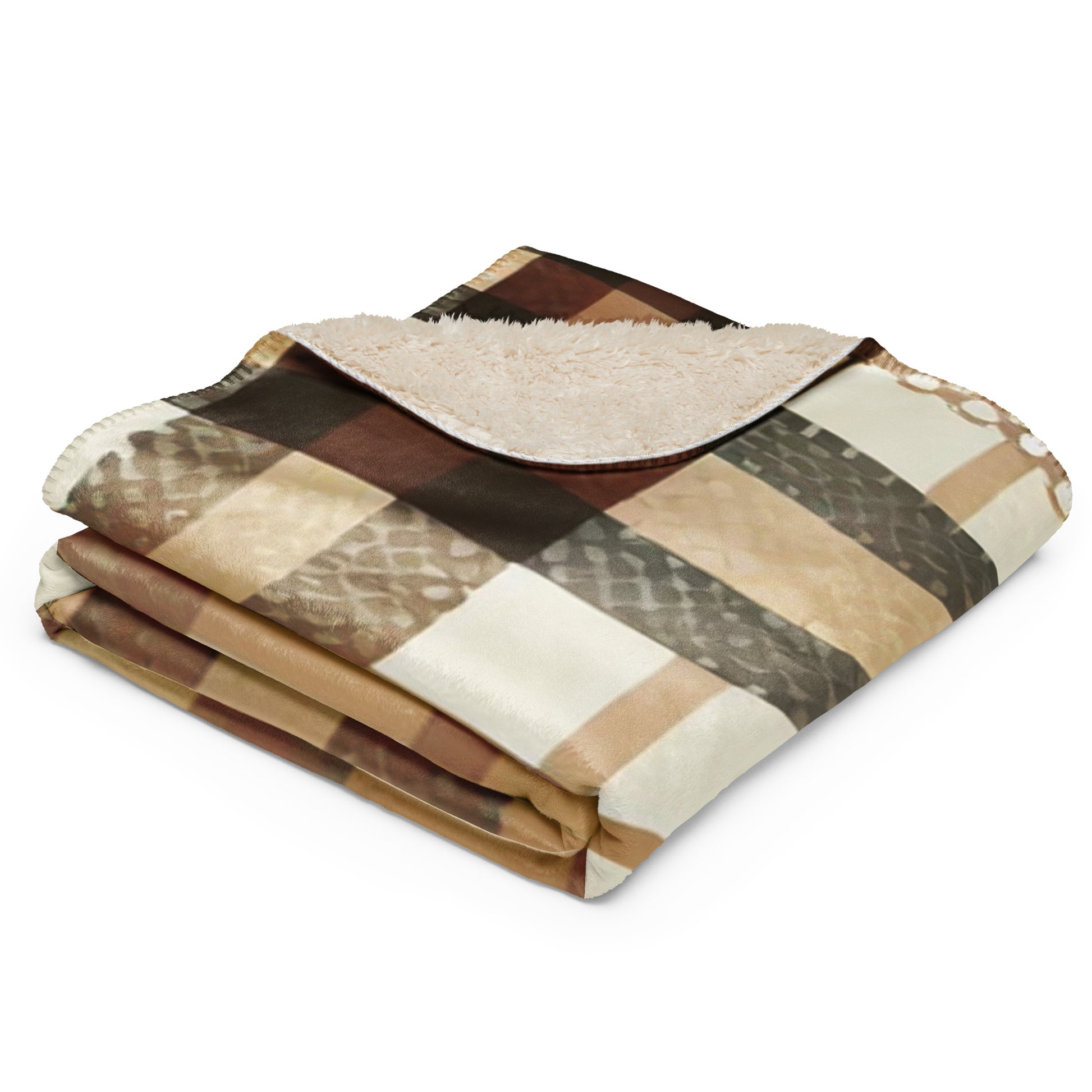 plaid sherpa carreaux marrons