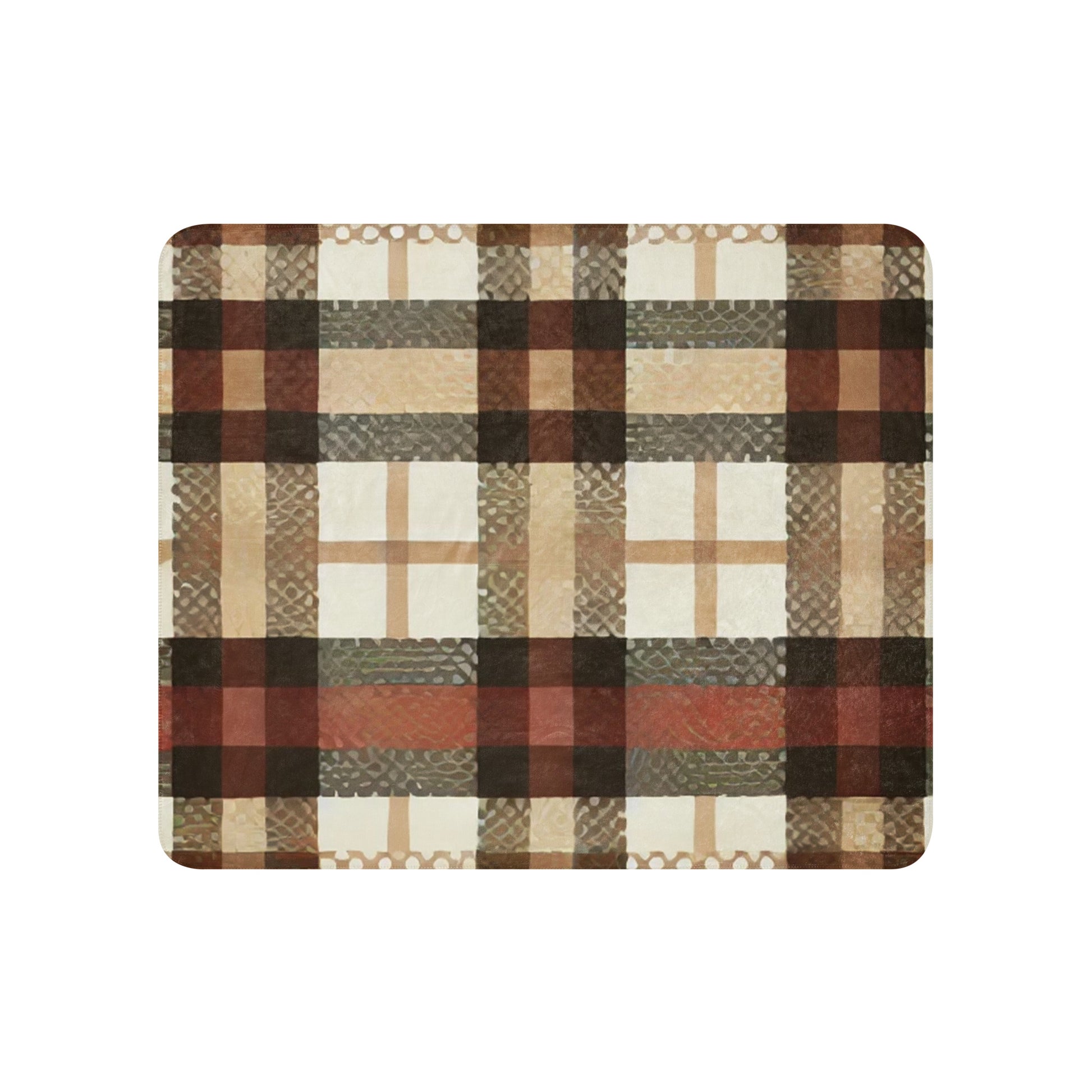 plaid sherpa carreaux marrons